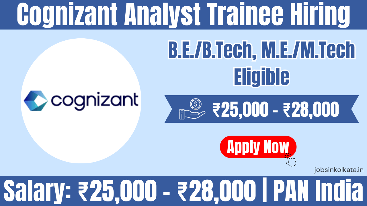 Cognizant Analyst Trainee Hiring 2026 | 3-Year Degree Freshers | PAN ...